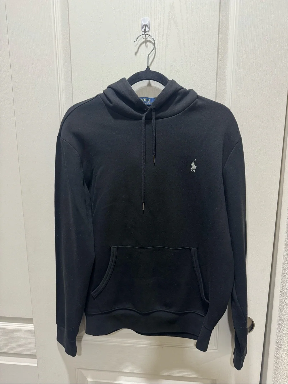 Polo Ralph Lauren Black Fleece Pullover Hoodie Pony Logo Size M